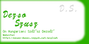 dezso szusz business card